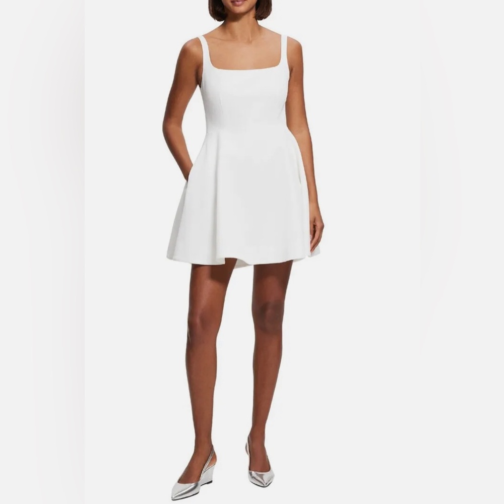 NWT Theory Flared Mini Dress in Cotton Piqué
